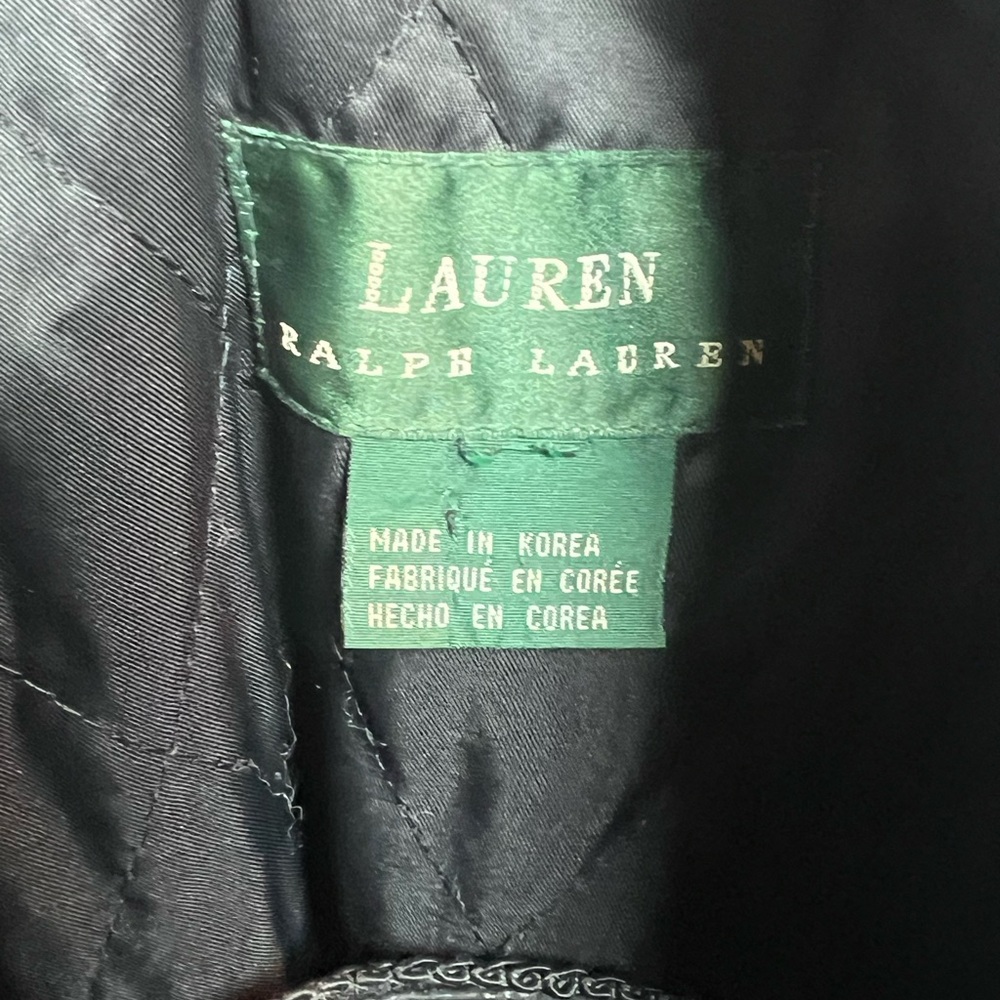 Ralph Lauren Black Leather Zip-Front Jacket - Picture 11 of 13
